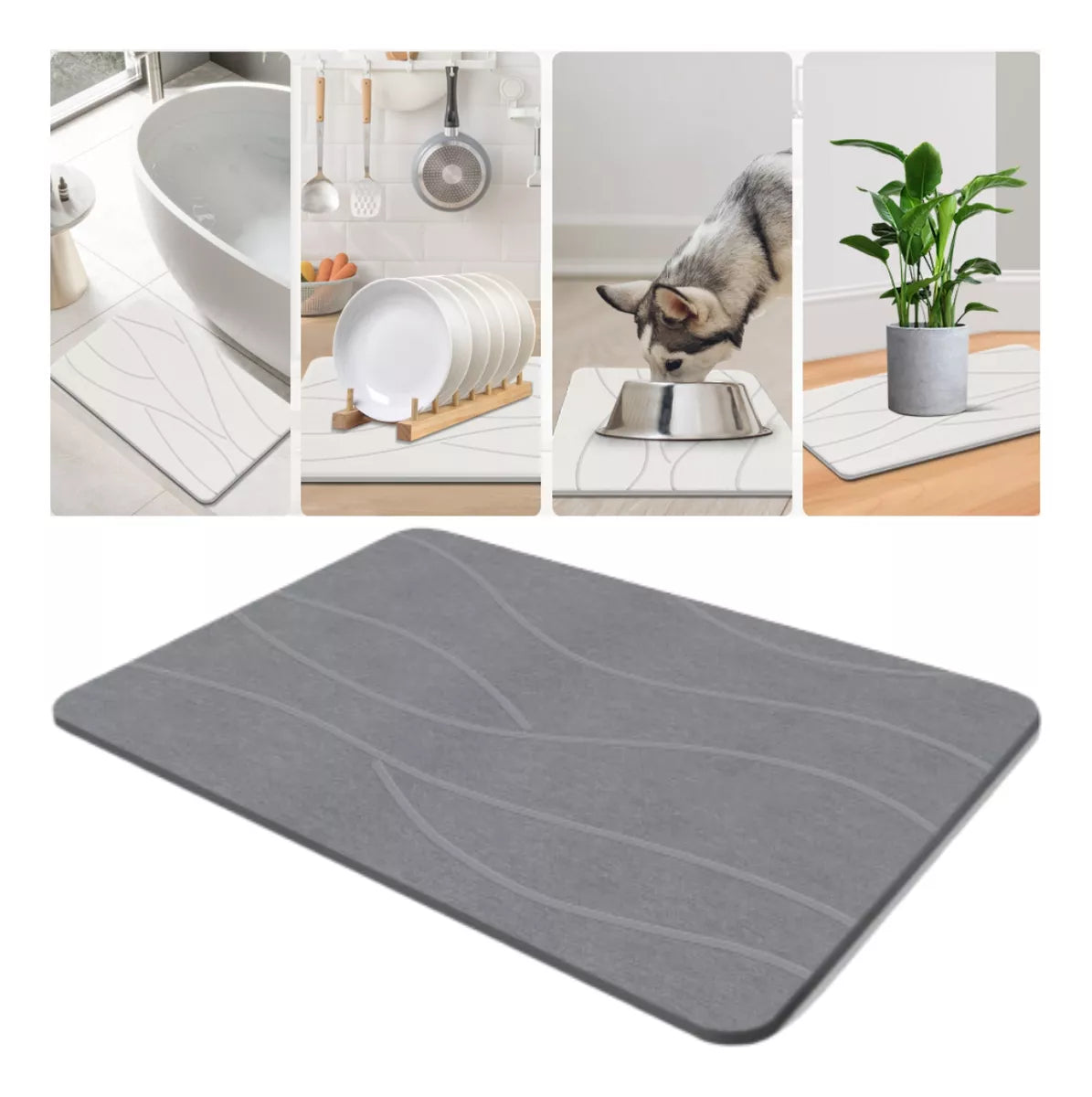 Tapete de Piedra de Tierra de Diatomeas – Absorción, Estilo y Comodidad Natural 🌿